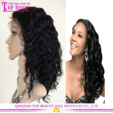 Black Women Natural Color Unprocessed Virgin Lace Front Human Hair Topper Wig